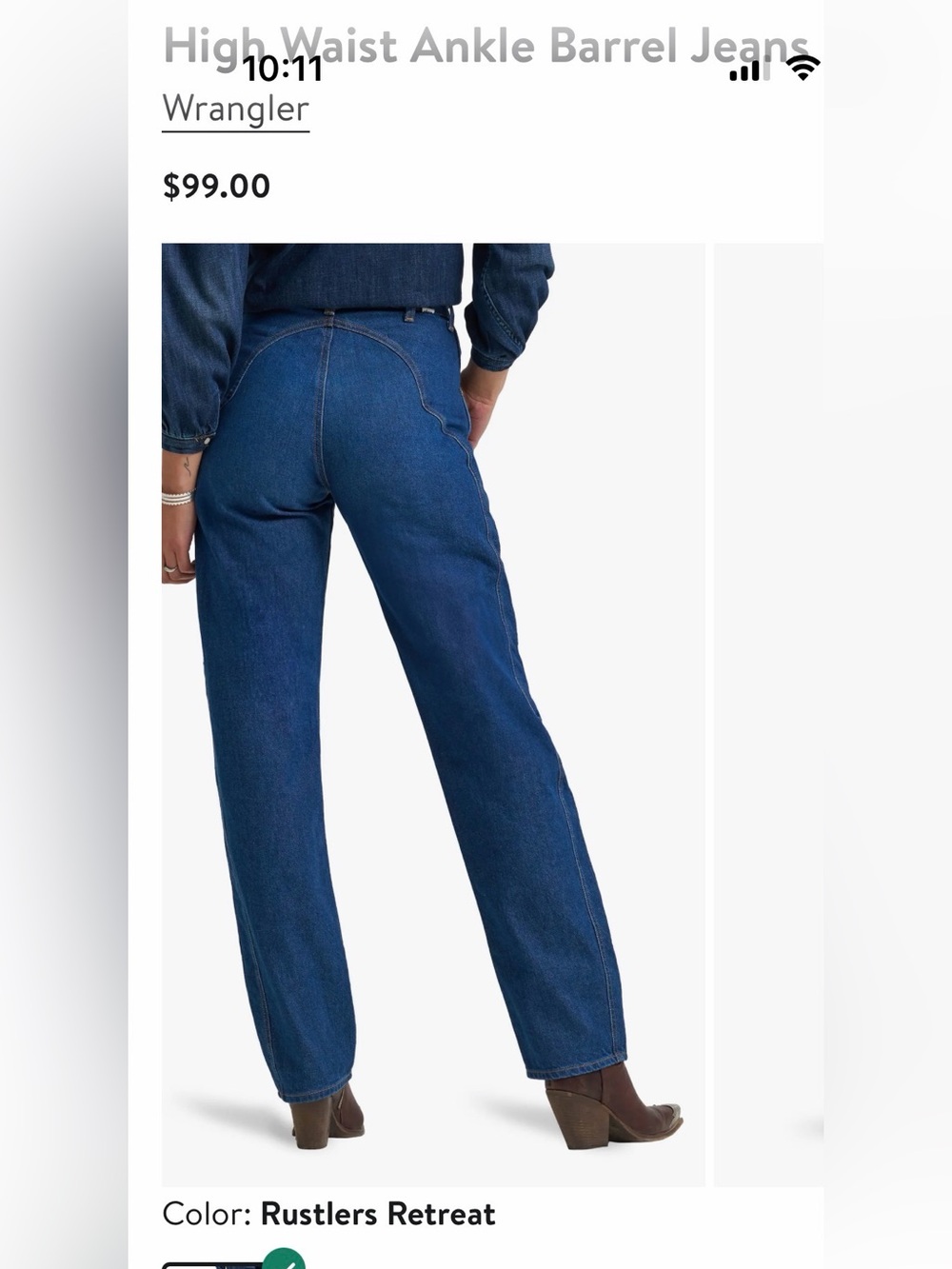 Wrangler, cowboy ankle barrel jean